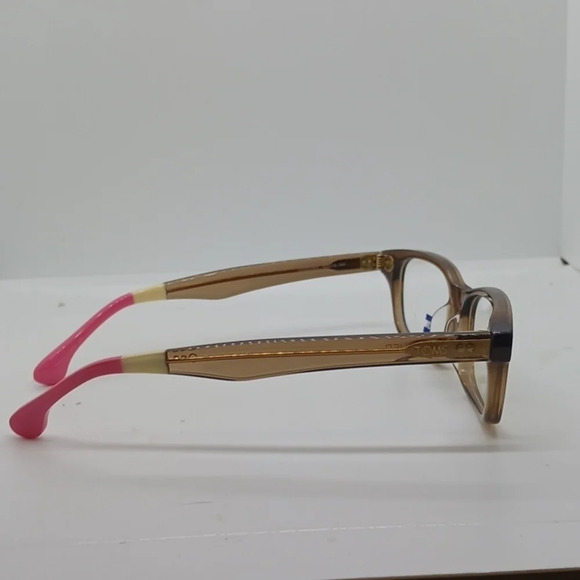 NWT WOMEN'S TOMS EYEGLASS FRAMES ESTHER CLEAR BROWN PINK - Picture 4 of 4